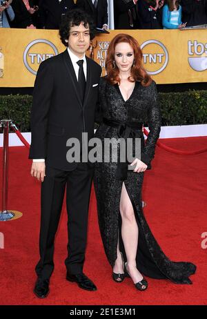 Christina Hendricks and Geoffrey Arend arriving at the 17th Annual Screen Actors Guild (SAG) Awards, held at the Shrine Exposition Center in Los Angeles, CA, USA on January 30, 2011. Photo by Lionel Hahn/ABACAPRESS.COM Stock Photo