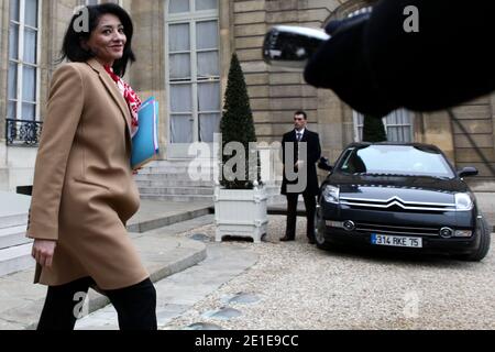 French Junior Minister for Youth and Voluntary Organizations Jeannette Bougrab leaves weekly cabinet council at the Elysee Palace, in Paris, France, on February 09, 2010. Photo by Stephane Lemouton/ABACAPRESS.COM Stock Photo