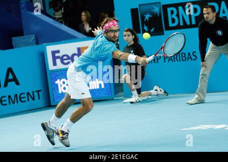 France's Arnaud Clement is defeated by his compatriot Edouard Roger-Vasselin, 6-4, 4-6, 6-3, in their first round of the 2011 Open 13 Tennis tournament at the Palais des Sports in Marseille, France on February 15, 2011. Photo by Anthony Serpe/ABACAPRESS.COM Stock Photo