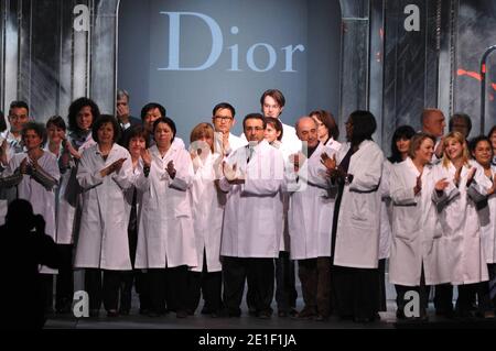Instead of fired designer John Galliano, Dior staff make an appearance  after the Fashion Show by