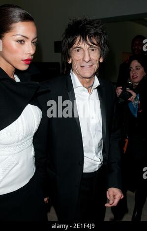 Ronnie Wood and girlfriend Ana Araujo arriving for the Givenchy Fall-Winter 2011/2012 Ready-to-Wear show held at Palais de Tokyo, during Paris Fashion Week in Paris, France on March 6, 2011. Photo by Nicolas Genin/ABACAPRESS.COM Stock Photo