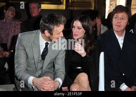 Stella McCartney husband's Alasdhair Willis, Liv Tyler, Paul McCartney attending the Stella McCartney Ready-To-Wear Fall-Winter 2011-2012 fashion show at the Opera Garnier in Paris, France on March 7, 2011, as part of the Paris Fashion Week. Photo by Frederic Nebinger/ABACAPRESS.COM Stock Photo