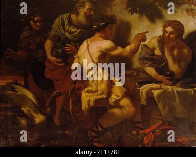 Johann Carl Loth - Jupiter and Mercury at Philemon and Baucis Stock Photo