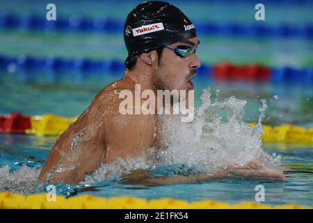 Italy's Luca Marin competes on men's 200 meters breaststroke heats during the French Swimming Championships in Strasbourg, France on March 24, 2011. Photo by Nicolas Gouhier/ABACAPRESS.COM Stock Photo