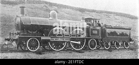 LNWR Webb 3-cylinder compound locomotive 2053 Greater Britain (Howden, Boys' Book of Locomotives, 1907). Stock Photo