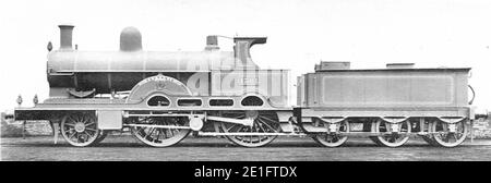 LNWR Webb 3-cylinder compound locomotive 1301 Teutonic (Howden, Boys' Book of Locomotives, 1907). Stock Photo