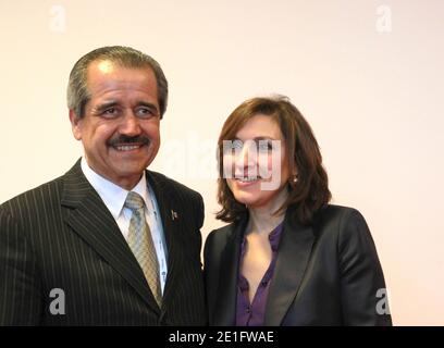 Mexican minister of health Jose Angel Cordoba Villalobos and french junior minister Health Nora Berra at 7th world life sciences forum Biovision in Lyon France March 27, 2011 . Photos by Vincent Dargent/ABACAPRESS.COM Stock Photo