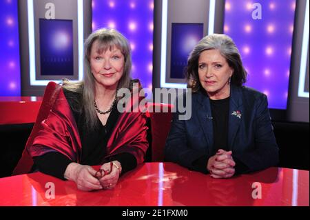 Marina Vlady and Francoise Fabian at the taping of 'Vie Privée Vie Publique' on March 30, 2011 in Paris, France. Photo by Max Colin/ABACAPRESS.COM Stock Photo