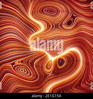 3D illustration, colorful abstract background. Image with organic forms in colored lines flowing like liquid. Stock Photo