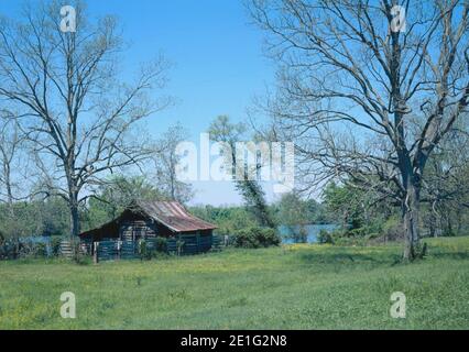 Log house in the Cane River Creole National Historical Park. Stock Photo