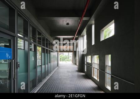 National Taitung University Library and Information Centre in Taitung, Taiwan, on a campus located between mountains and sea. Stock Photo