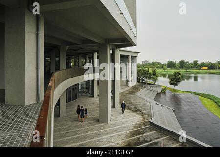 National Taitung University Library and Information Centre in Taitung, Taiwan, on a campus located between mountains and sea. Stock Photo