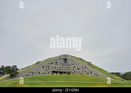 National Taitung University Library and Information Centre in Taitung, Taiwan, on a campus located between mountains and sea. Stock Photo