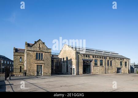 Exterior view of The Borders Distillery, Hawick, Scotland, UK. Winner of Architects Journal Retrofit Award 2018 and Civic Trust Award 2019 Stock Photo