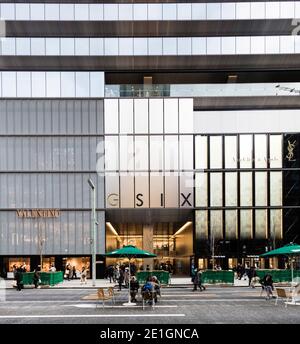 Exterior view of the Ginza Six luxury shopping complex located in the Ginza area of Tokyo, Japan. Stock Photo