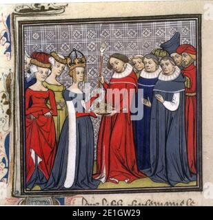 Louis II le Bègue recevant les Regalia Stock Photo - Alamy