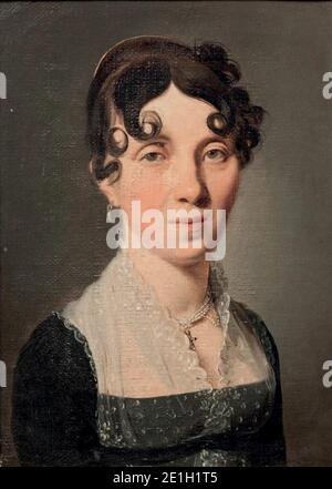 Louis-Leopold Boilly - Portrait de la veuve Goujon. Stock Photo