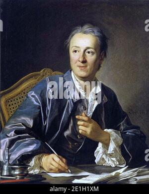 Louis-Michel van Loo - Portrait of Denis Diderot Stock Photo