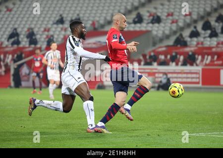 Burak Yilmaz 17 LOSC during the French championship Ligue 1 football match between Lille OSC and Angers SCO on January 6, 2021 at Pierre Mauroy stadium in Villeneuve-d'Ascq near Lille, France - Photo Laurent Sanson / LS Medianord / DPPI / LM