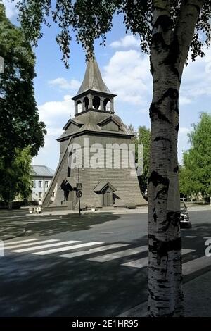 Der alte Glockenturm der Erzengel Michael-Kirche in Mora, 1969. The old belfry of the Archangel Michael-Church in Mora, 1969. Stock Photo