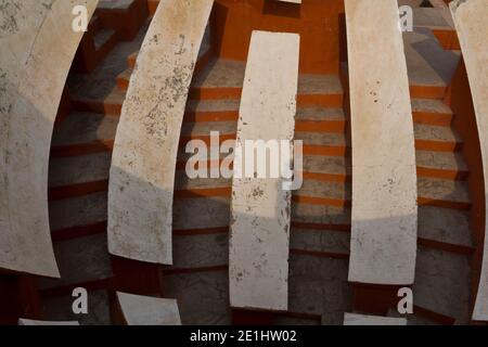 Details on the structure at the Astronomical observatory Jantar Mantar in New Delhi Stock Photo