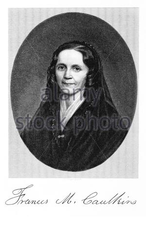 Frances Manwaring Caulkins portrait, 1795 – 1869,  was an American historian and genealogist, the author of histories of New London, Connecticut and Norwich, Connecticut, vintage illustration from 1895 Stock Photo