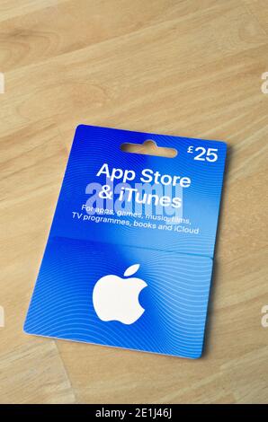 £25 Apple App Store & ITunes Gift Card, Token or Voucher, UK Stock Photo
