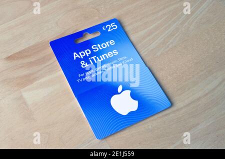 £25 Apple App Store & ITunes Gift Card, Token or Voucher, UK Stock Photo