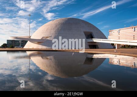 BRASILIA, BRAZIL - JUNE 6, 2015: The National Museum of the Republic. It was designed by Oscar Niemeyer and inaugurated in 2006. Stock Photo