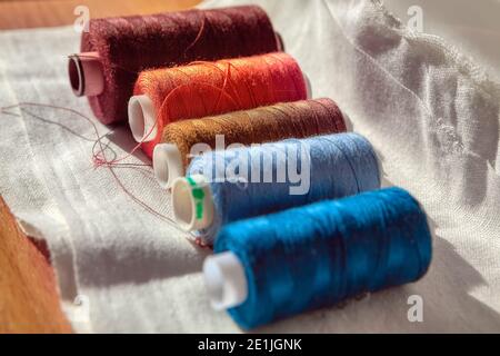 Colorful Threads Different Embroidery Accessories White Background Stock  Photo by ©NewAfrica 547626950