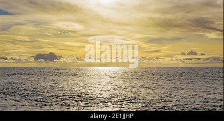 Fantastic Lenticular Clouds formations over the sea near Brighton, England in December Stock Photo