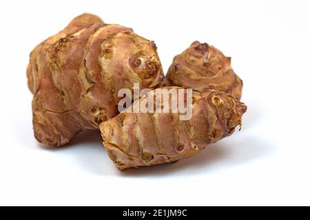 Jerusalem artichoke, against white background Stock Photo