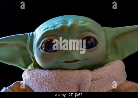 The Child, Grogu or baby Yoda, fictional character from the TV series The Mandalorian Stock Photo