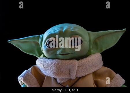 The Child, Grogu or baby Yoda, fictional character from the TV series The Mandalorian Stock Photo