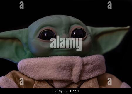 The Child, Grogu or baby Yoda, fictional character from the TV series The Mandalorian Stock Photo