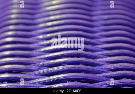 Closeup the texture of vivid purple colored rattan furniture surface Stock Photo