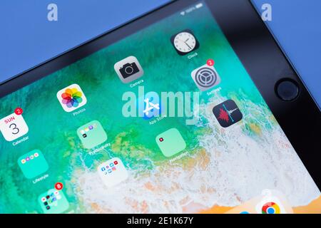 iPad with apps Stock Photo