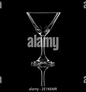 empty cocktail glass on black background Stock Photo