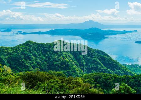 Taal Volcano as Seen from Sky Ranch Tagaytay Stock Photo