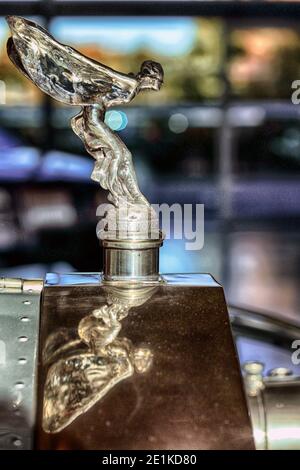 United Kingdom / West Sussex/ Rolls-Royce Motor Cars / The Spirit of Ecstasy is the bonnet ornament on Rolls-Royce cars. Stock Photo