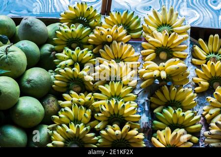 fruit on boat selling in floating market Stock Photo