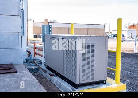External stand by emergency generator to support critical infrastructure during a power outage Stock Photo