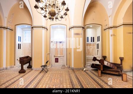 Washington, United States. 07th Jan, 2021. Boarded up broken windows and overturned furniture are pictured on the first floor of the Capitol, as part of the damage from the protest. Credit: SOPA Images Limited/Alamy Live News