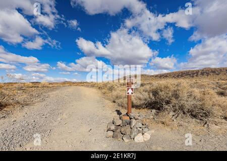 Beautiful Trailhead of the Mojave Desert Lava Tube at California Stock Photo