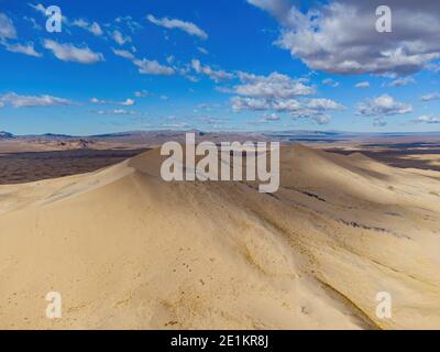 Aerial view of the beautiful Kelso Dunes at California Stock Photo
