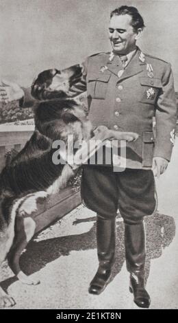 The Marshal Joseph Broz Tito. He was the soul of the Yugoslav resistance and led in its retreat from the mountains an guerilla war against the German Stock Photo