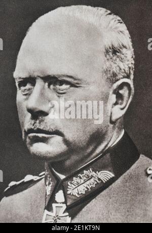 Portrait of general Heinz Wilhelm Guderian (1888 – 1954) was a German general during the Nazi era. An early pioneer and advocate of the lightning war Stock Photo