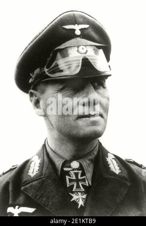 Photo of Johannes Erwin Eugen Rommel (1891 – 1944), a German general and military theorist. Popularly known as the Desert Fox, he served as field mars Stock Photo