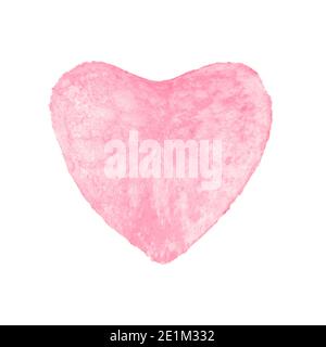 Potato chips in the shape of a heart of pink color isolated on white background.. Heart-shaped chips with raspberry flavor Stock Photo