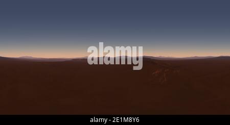 360 degree panoramic view of 360 degree night desert landscape. Equirectangular projection, environment map, HDRI spherical panorama. 3d illustration